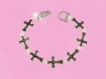 Black Crosses Magnetic Bracelet